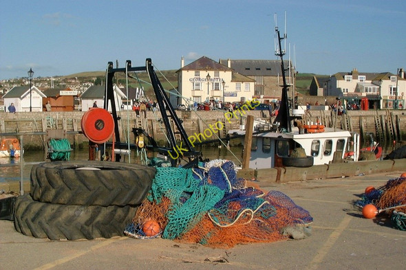 Photo 6"x4" West Bay: Working harbour Bridport c1999