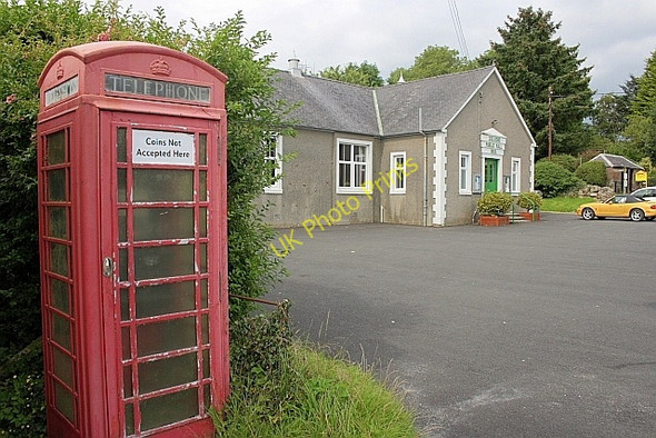 Photo 6"x4" Telephone Box and the Community Hall, Colvend Barend\/NX8855 c2010