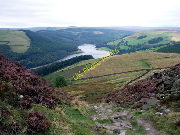 Photo 6"x4" Ladybower Reservoir from Derwent Moors, Derbyshire Ashopton c2009