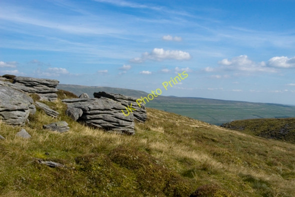 Photo 6"x4" Gritstone outcrop on Old Cote Moor Arncliffe c2010
