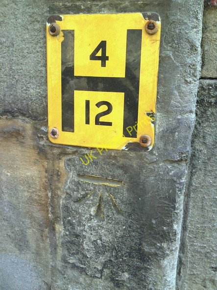 Photo 6"x4" Benchmark below hydrant sign on Merton College Chapel Oxford\/SP5106 c2010