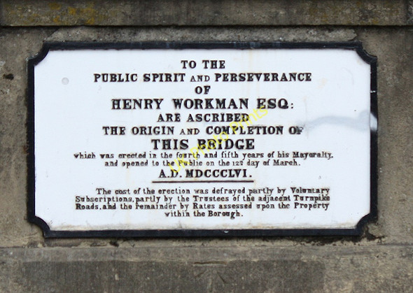 Photo 6"x4" Plaque on Workman Bridge, Evesham Evesham c2010