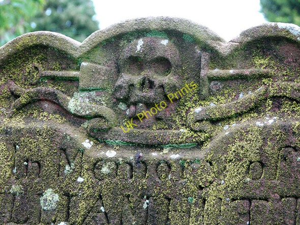 Photo 6"x4" All Saints' church - gravestone (detail) West Beckham c2010