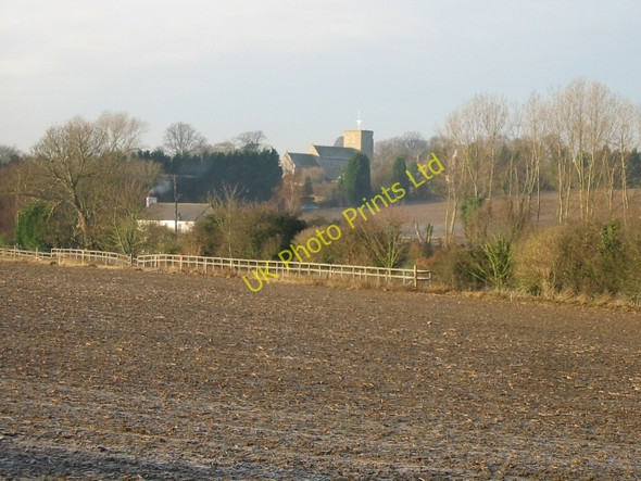Photo 6"x4" View across the fields to St Mary's church, Eastry Buttsole c2007