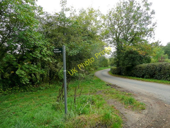 Photo 6"x4" Bend in Whitehall Lane Rudford c2010