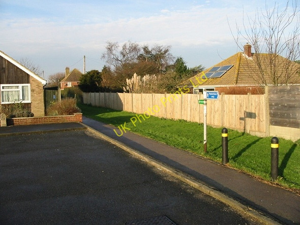 Photo 6"x4" Footpath between recreation ground and the Sandwich Road Church Whitfield c2007
