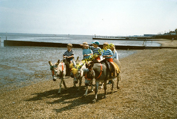 Photo 6"x4" Donkey ride on Cleethorpes beach (1989) Cleethorpes c1989