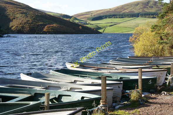 Photo 6"x4" Fishing boats on Glencorse Reservoir Woodhouselee c2010