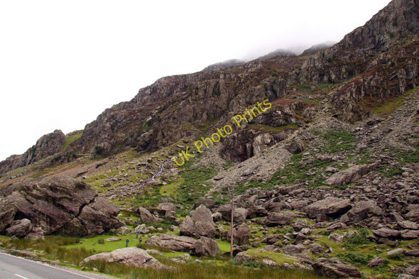Photo 6"x4" Craggy hillside in the Llanberis Pass Gwastadnant c2010