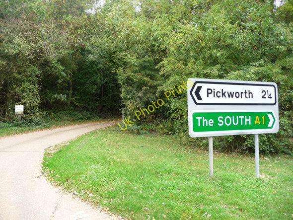 Photo 6"x4" Signpost by the A1 overbridge Tickencote c2010