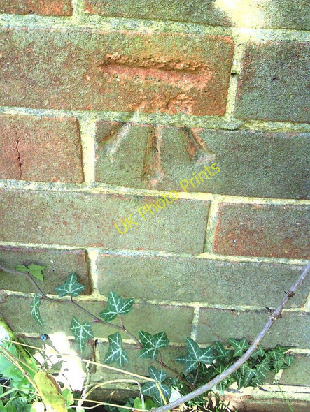 Photo 6"x4" Benchmark on #160 Prebendal Avenue Aylesbury c2010
