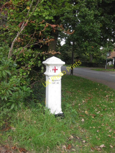 Photo 6"x4" Coal Tax marker post Esher c2010