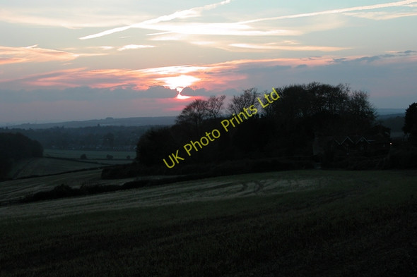 Photo 6"x4" Sunset over Warren Down. Deanlane End c2005
