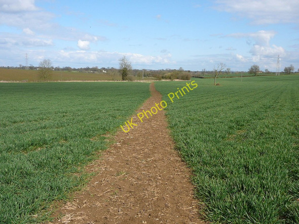Photo 6"x4" Field path and part of Jurassic Way east of Ashby St Ledgers Ashby St Ledgers c2010