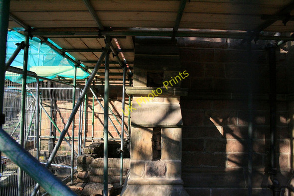 Photo 6"x4" Buttress under restoration Long Eaton c2010