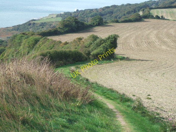 Photo 6"x4" Coastal footpath looking west from above Binnel Point St Lawrence\/SZ5376 c2010