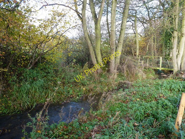Photo 6"x4" Footbridge over the Coley Brook Wall Bank c2010