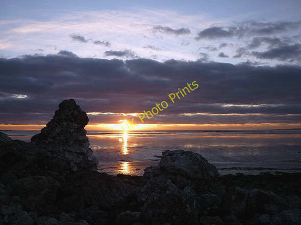 Photo 6"x4" Sunset, Warton Sands Carnforth c2010