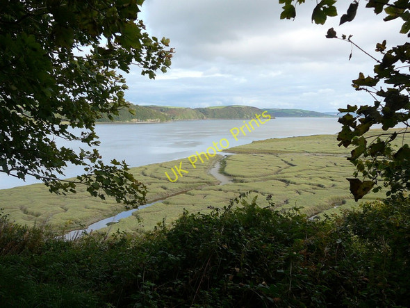 Photo 6"x4" Salt marshes bordering the western side of the River Taf Laugharne c2010