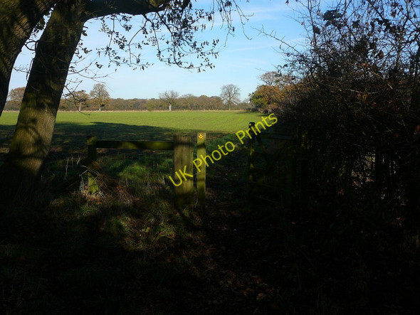 Photo 6"x4" Footpath and gate, North Cheshire Way, near Arley Hall Budworth Heath c2010