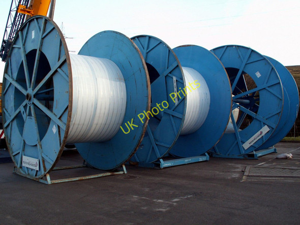 Photo 6"x4" Reels of cable at Dunford Bridge car park Dunford Bridge c2010