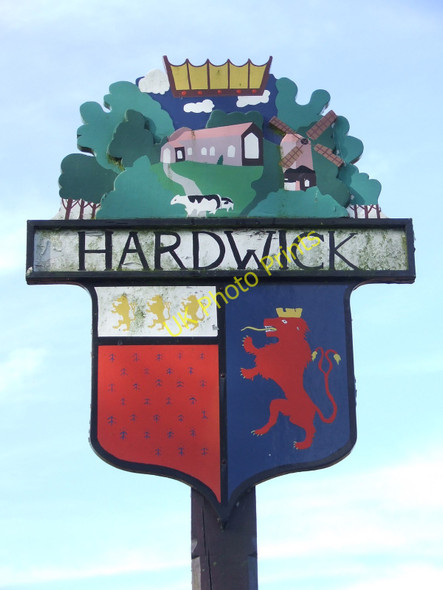 Photo 6"x4" Hardwick Village Sign Hardwick\/TM2289 c2010