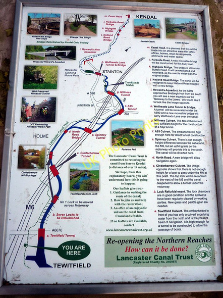 Photo 6"x4" Lancaster Canal Trust sign, Tewitfield Borwick\/SD5273 c2010