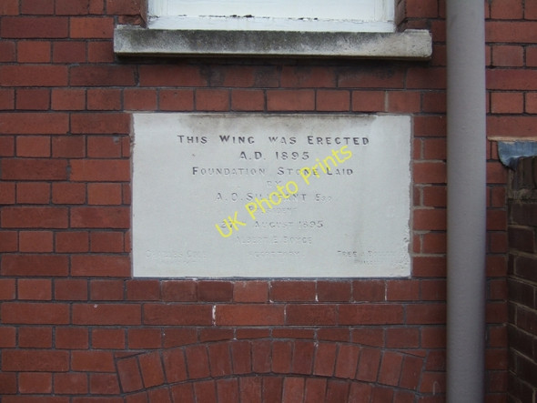Photo 6"x4" Foundation stone of one wing of the former Exeter hospital Exeter c2010