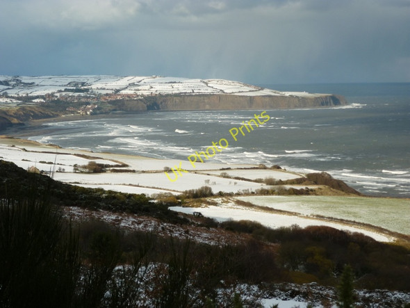 Photo 6"x4" Robin Hoods Bay from the disused railway line Fylingthorpe c2010