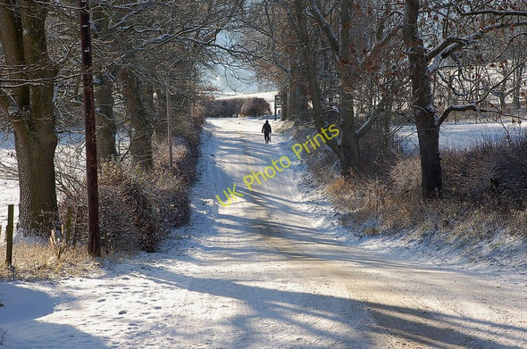 Photo 6"x4" Snowy road near Bonnington Peebles\/NT2540 c2010