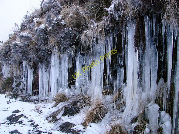 Photo 6"x4" Icicles beside the A44 Pont Rhydgaled c2010
