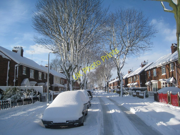 Photo 6"x4" Theodore Road in the snow (2) Scunthorpe c2010