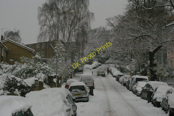 Photo 6"x4" Fox Hill in the snow Penge c2009