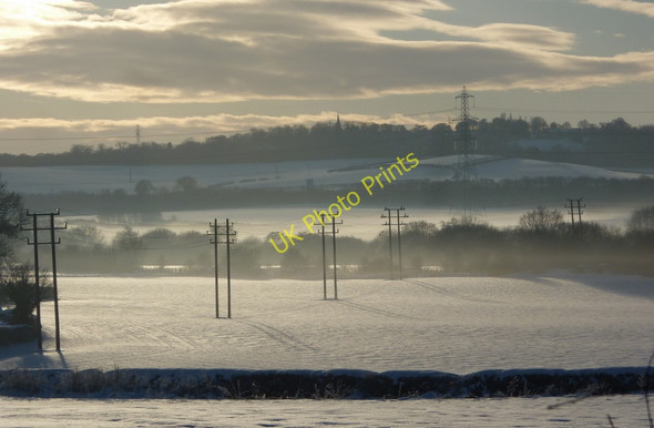Photo 6"x4" Doe Lea valley under snow Bolsover c2010