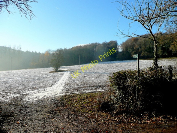 Photo 6"x4" Footpath across a frozen field Glasshouse c2010