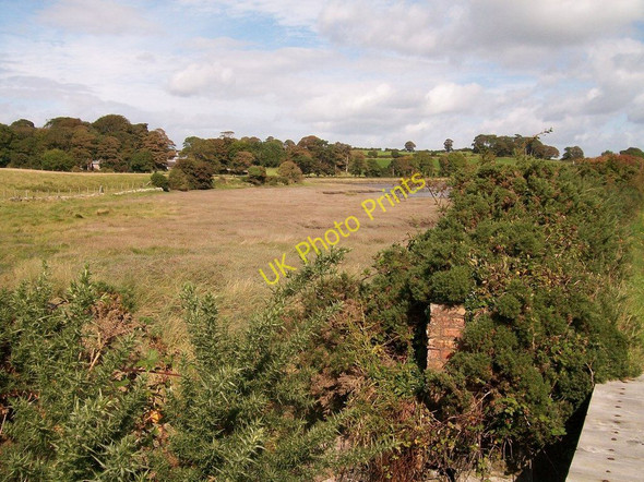 Photo 6"x4" Infilled lagoon on the landward side of the old railway causeway Clough\/J4040 c2010