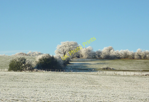 Photo 6"x4" Frosted farmland near Penn Common, Staffordshire Sedgley c2010
