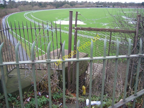 Photo 6"x4" Blocked footpath and the Roodee racecourse Chester c2008