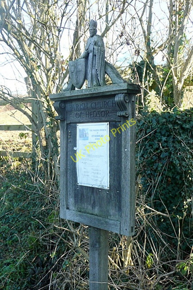 Photo 6"x4" Noticeboard at St. Nicholas's church Hawks Hill c2010
