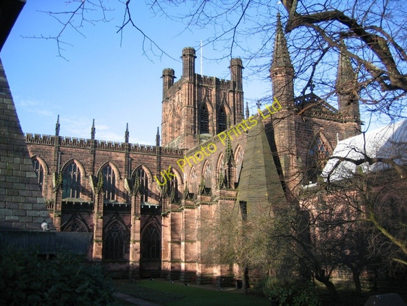 Photo 6"x4" The Cathedral from the city walls Chester c2008