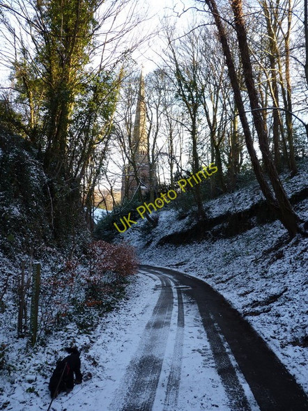 Photo 6"x4" Steep and slippery lane down to the church Worfield c2010