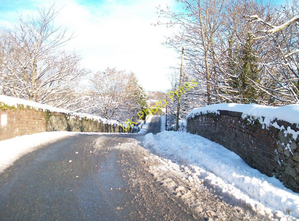 Photo 6"x4" Pontydd Pontrhythallt bridges on a snowy day Pont-Rhythallt c2010