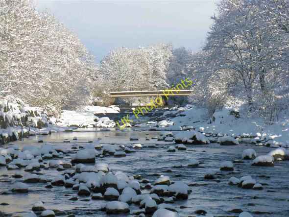 Photo 6"x4" Snowy view up the River Amman Ammanford\/Rhydaman c2010