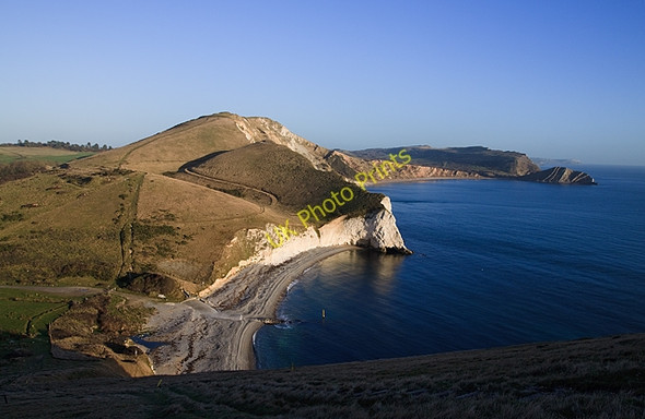 Photo 6"x4" Winter sunshine on a late afternoon at Arish Mell East Lulworth c2010