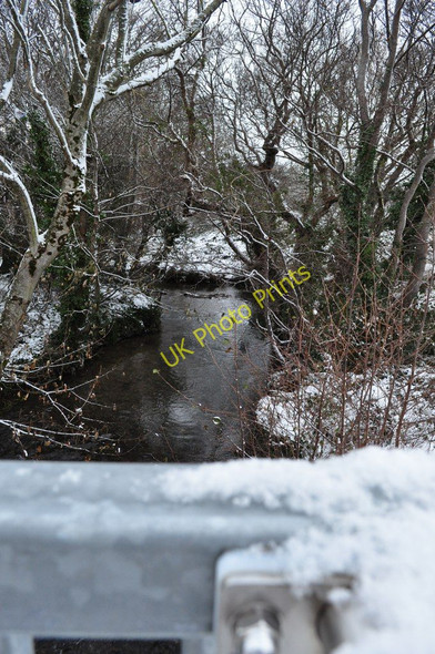 Photo 6"x4" The view upstream from a footbridge on the river Caen, near Tesco Supermarket Braunton c2010