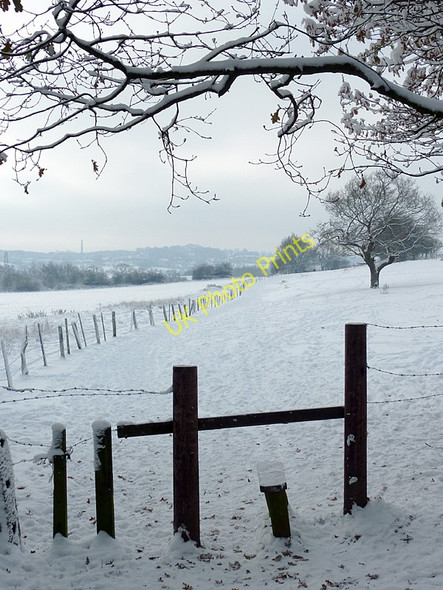 Photo 6"x4" Snow covered farmland near Penn Common, Staffordshire Sedgley c2010 P1