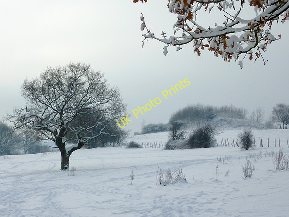 Photo 6"x4" Snow covered pasture on Colton Hills, Staffordshire Sedgley c2010