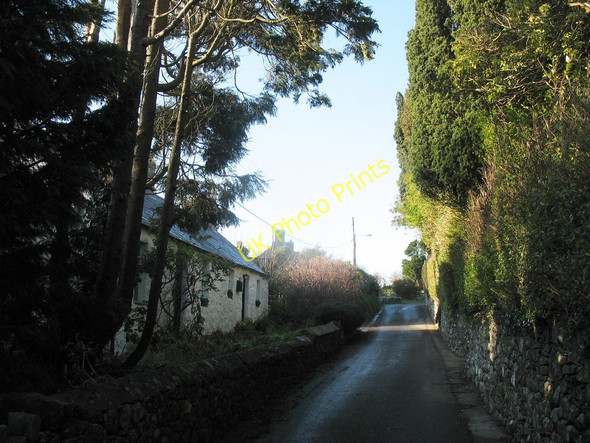 Photo 6"x4" Traditional cottages opposite the entrance to Eglwys y Santes Fair church Bryncroes c2010