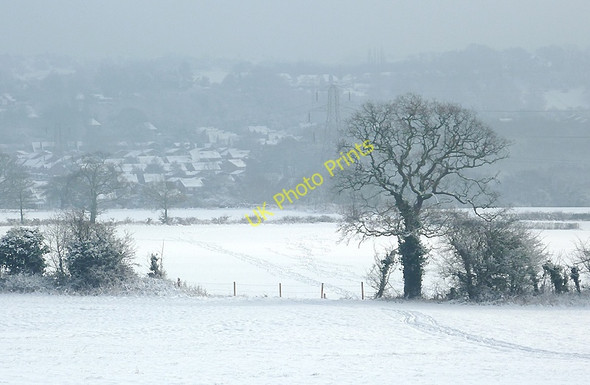 Photo 6"x4" Snow covered farmland south of Colton Hills, Staffordshire Sedgley c2010