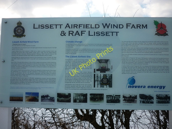 Photo 6"x4" Lissett Airfield Wind Farm information board Lissett c2010